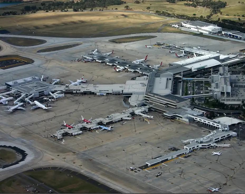 Aerial view of Tullamarine suburb Melbourne near airport, local ADAS calibration services available