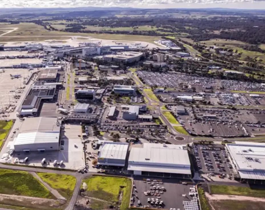 Melbourne Airport Tullamarine aerial overview, convenient ADAS calibration services for airport-area vehicles